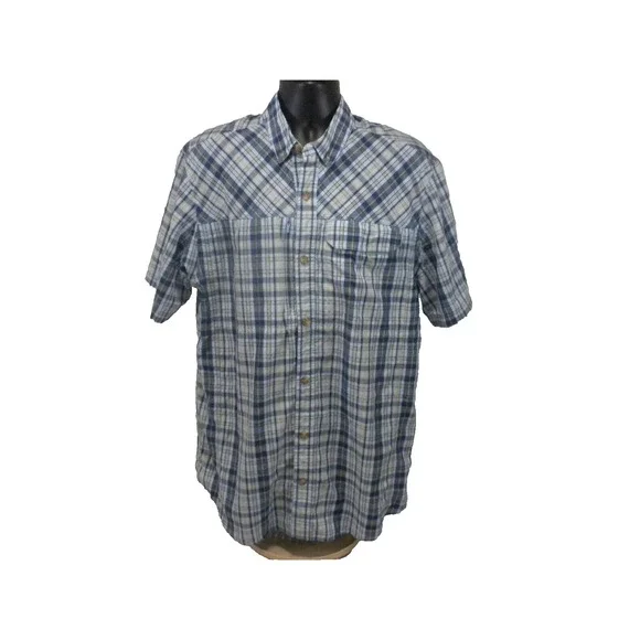 Duluth Shirt LT Blue Yellow Plaid Armachillo Lightweight Wicking Vented‎ 475205 - Picture 2 of 14